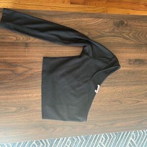 Black Ribbed One-Shoulder Top